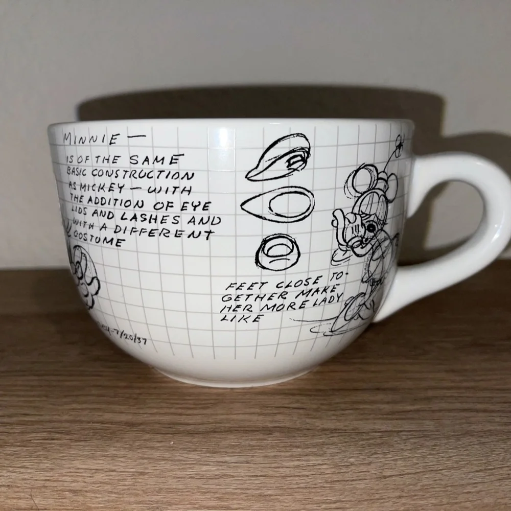 Disney SketchbookMinnie‎ Mouse Serving /Pasta Bowl and Soup Mug Set (4 Peices)